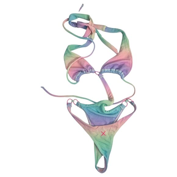 Boutine X Los Angeles Rainbow Ombre Anchor One Piece Honeycomb Monokini Medium - Picture 5 of 6
